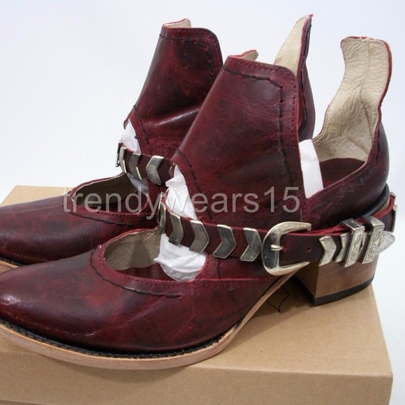 NWB! SZ 9 $245 FREEBIRD BY STEVEN BLADE RED BOOTS - Picture 2 of 7